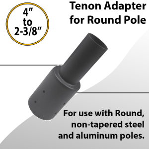 Light pole tenon reducer for 4" round pole to 2-3/8"