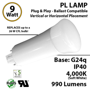 cfl led g24q replacement 26W