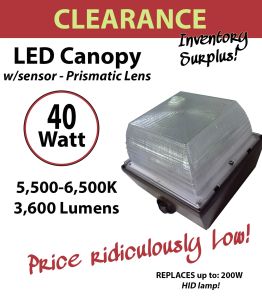 40W LED Canopy Lamp Fixture Retrofit Kit Energy Efficient Savings Ceiling mount