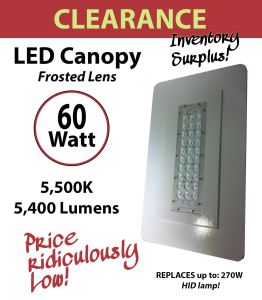 60W LED Canopy Lamp Fixture Retrofit Kit Energy Efficient Savings Ceiling mount