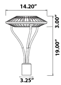 Post-Top Garden Light 20/30/40/60W 30K/40K/50K photocell