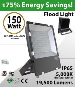 150 Watt LED floodlight 19500Lm 700w Equivalent 5000K DLC UL