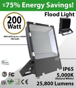 Floodlight 200W 25500 Lm replaces up to 1000W Metal Halide