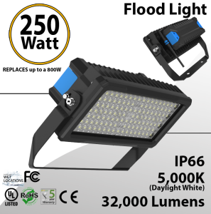 250W LED Floodlight 32000 Lm 5000K IP65 CE SAA UL