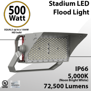 Stadium Lights 500W 70000Lm Rectangular IP66 UL DLC 100-277V