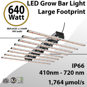 LED Grow Light 640W Wide Spectrum High Efficacy With Dimmer 