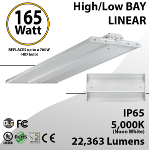 LED Linear High Bay Fixture 2Ft. 165W 22363 Lumens 5000K UL DLC
