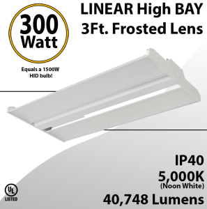 High Bay Led Light 3Ft. 300W 40748 Lumens 5000K UL
