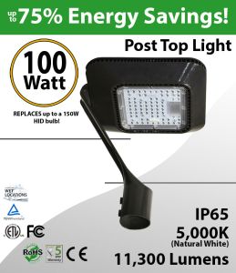 Top Post 100W LED Garden Light 5000K 11300 lumen