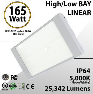 LED Linear High Bay Fixture 2Ft. 165W 25342 Lumens 5000K UL DLC