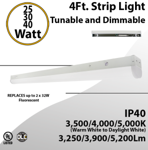 Tunable LED Linear Strip Dimmable - Wattage & CCT adjustable, 5200lm max output