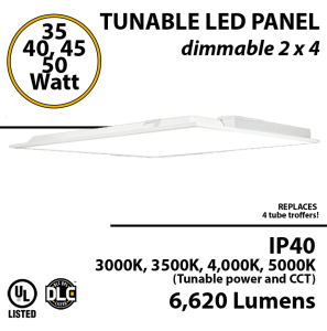 LED Panel Light 2x4 30 35 40 or 50W 6620Lm 3000K 3500K 4000K 5000K