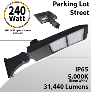 LED Street Light fixture 240W 31440Lm 5000K UL IP67 DLC