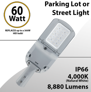 LED Street Light 50W 8000Lm 4000K UL IP66 IK09