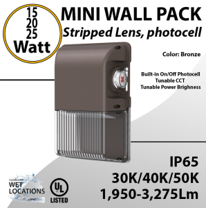 LED Wall Pack light 12/25W 3275Lm CCT Tunable W/Photocell