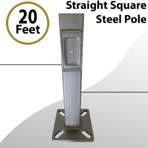 Steel Straight Square Light Pole 20Ft by 4inch 11G