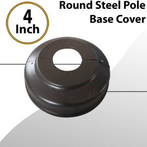 Round Light Pole 4 inch Base Cover Steel Painted