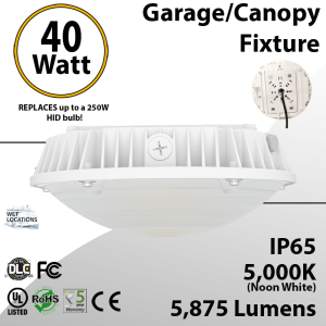 LED Canopy Light 30 40 60W 5000K Max 8677 Lumens