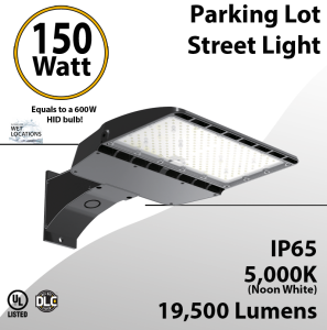 LED Street Light parking lot light 150W 19500Lm 5000K UL IP65 DLC