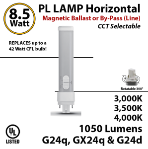 PL Lamp LED CFL 1050Lm 3000 3500 4000K G24q-d Magnetic ballast or line