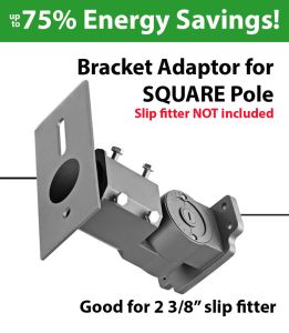 Bracket adapter for square pole to slip fitter