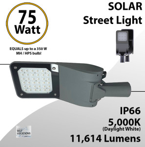 Solar Street Light 75W 11614Lm 24V 5000K