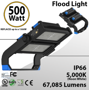 Stadium Lights Sports Lamp 500W 67,085 lumens UL DLC