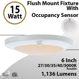 Stair Lights Fixture with Occupancy Sensor 27/30/35/40/5000K 15W 1135Lm
