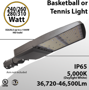 Basketball and Tennis Court Lights 310W 46500Lm 5000K Tunable