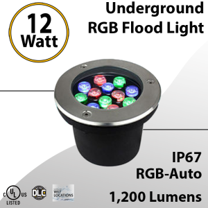 Underground RGB 24VAC Spot Light 12W 1200Lm IP67 UL