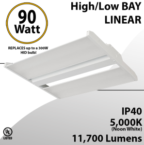 High Bay Led Light 2Ft. 90W 11790 Lumens 5000K UL DLC