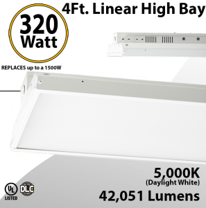 Warehouse Lights Linear Fixture 320W 42051Lm 5000K 100-277V