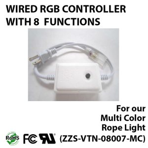 Wired driver for multi color rope light 8 functions